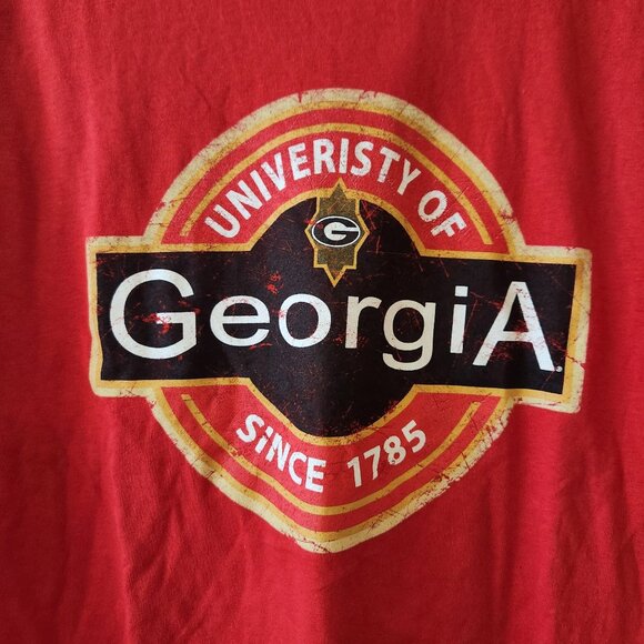 University Of Georgia Red Graphic T-Shirt BMOC X-Large 100% Cotton Mens College - Picture 2 of 6